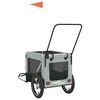 vidaXL Pet Bike Trailer Grey and Black Oxford Fabric and Iron
