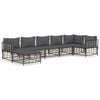 vidaXL 7 Piece Garden Lounge Set with Cushions Anthracite Poly Rattan