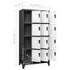 vidaXL Locker Cabinet Anthracite and White 90x45x180 cm Steel