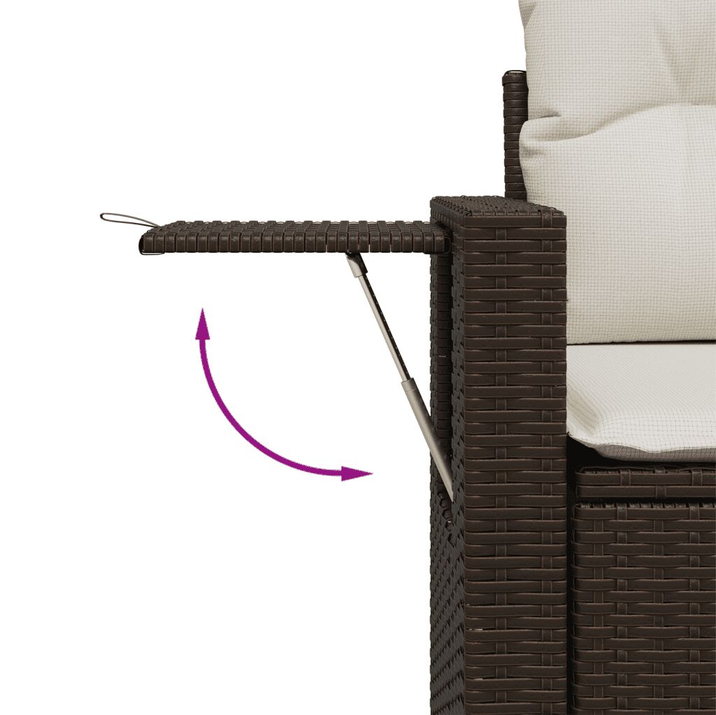 vidaXL 4 Piece Garden Sofa Set with Cushions Brown Poly Rattan