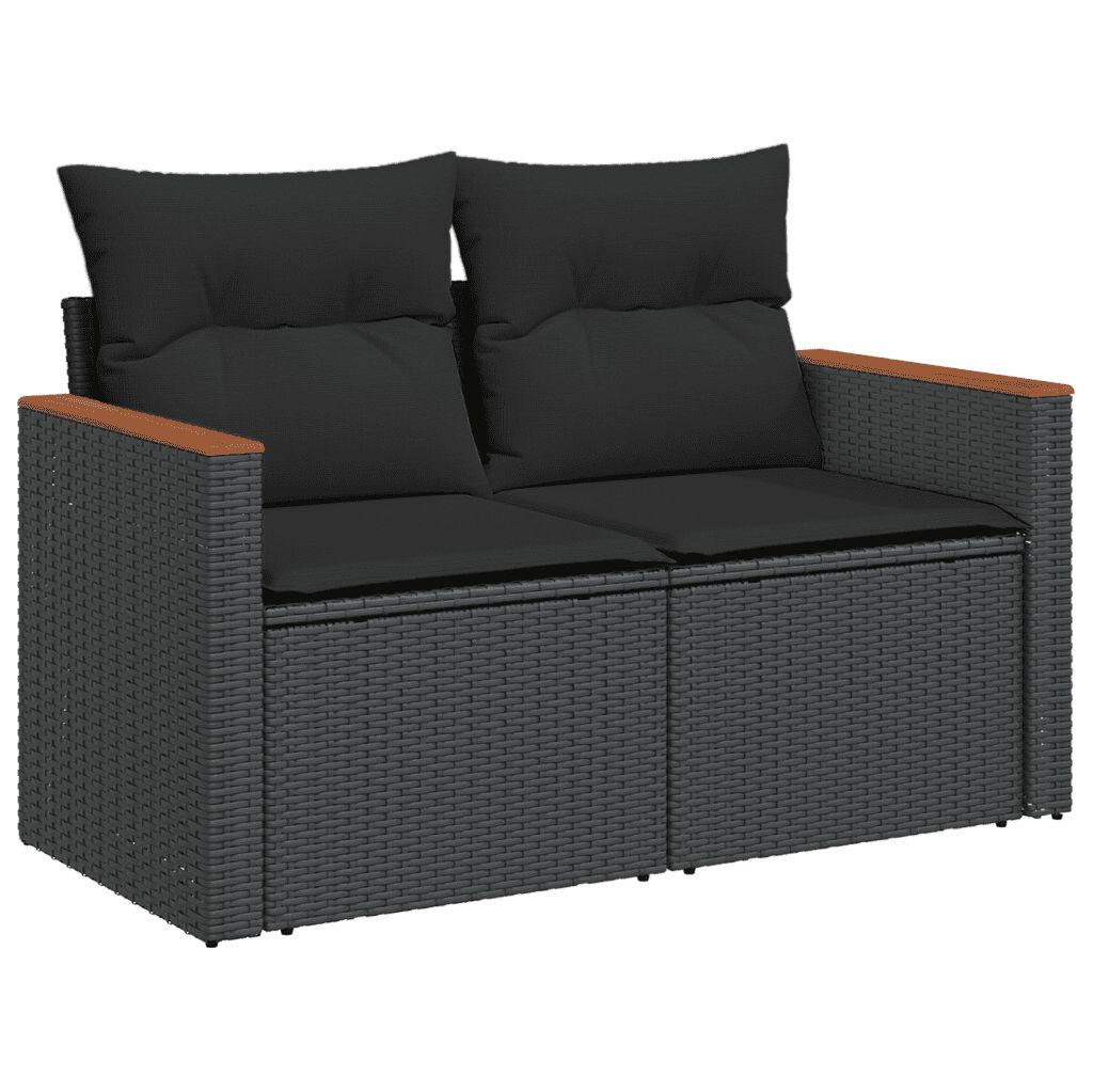 vidaXL 6 Piece Garden Sofa Set with Cushions Grey Poly Rattan