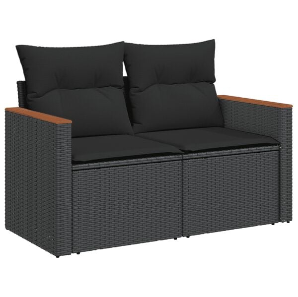 vidaXL 6 Piece Garden Sofa Set with Cushions Grey Poly Rattan