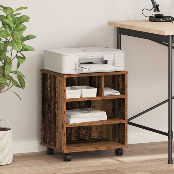 vidaXL Printer Stand Old wood 41 x 32 x 48 cm Engineered wood