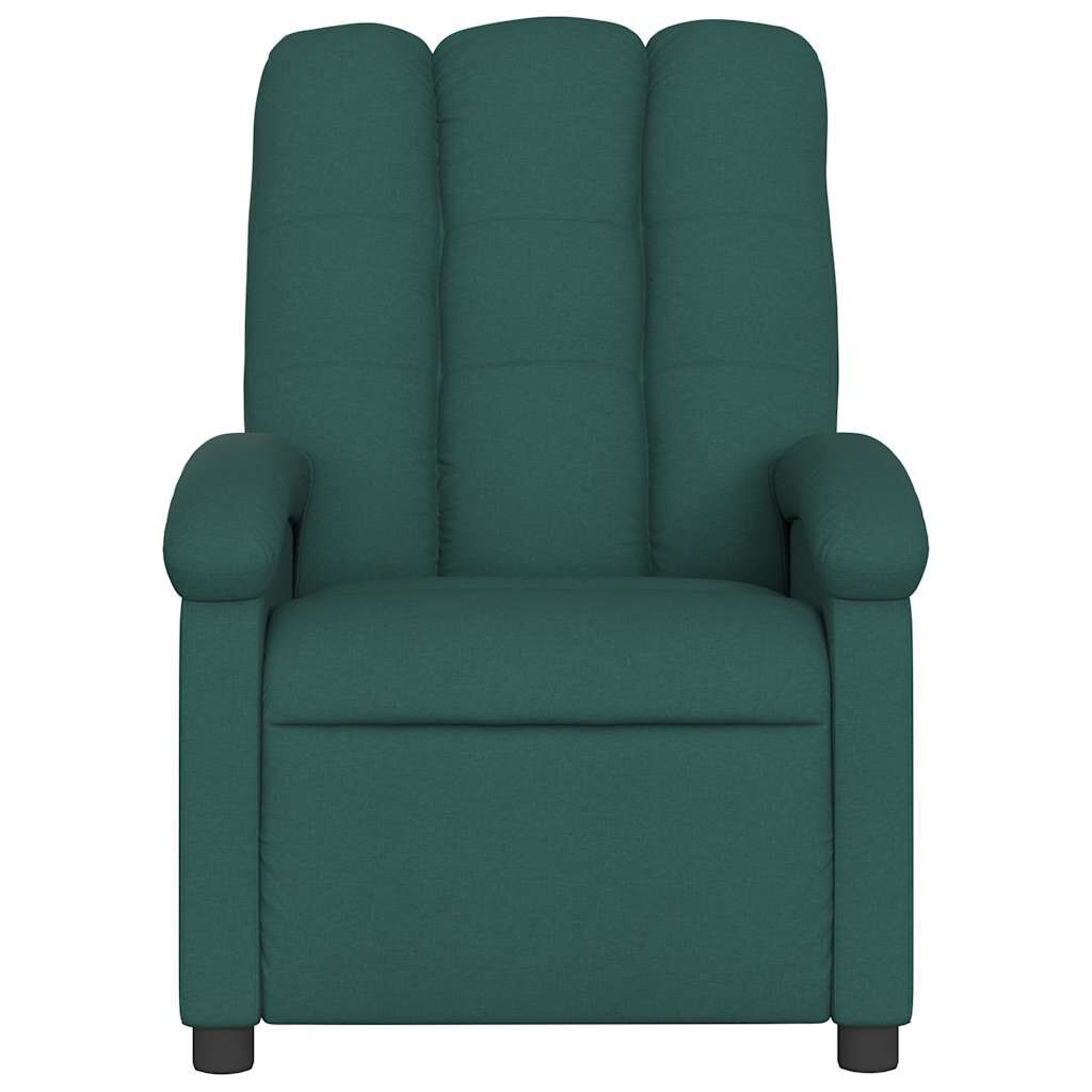vidaXL Electric Massage Recliner Chair Dark Green Fabric