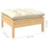vidaXL 3 Piece Garden Lounge Set with Cream Cushions Solid Wood Pine