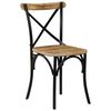 vidaXL Cross Chairs 2 pcs Black Solid Mango Wood