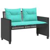 vidaXL 4 Piece Garden Sofa Set with Cushions Black Poly Rattan Glass