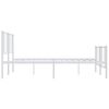 vidaXL Metal Bed Frame without Mattress with Footboard White 183x213cm