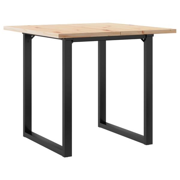 vidaXL Dining Table O-Frame 90x90x75.5 cm Solid Wood Pine and Steel