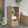 vidaXL Garden Storage Cabinet Beige 50x55x115 cm Poly Rattan
