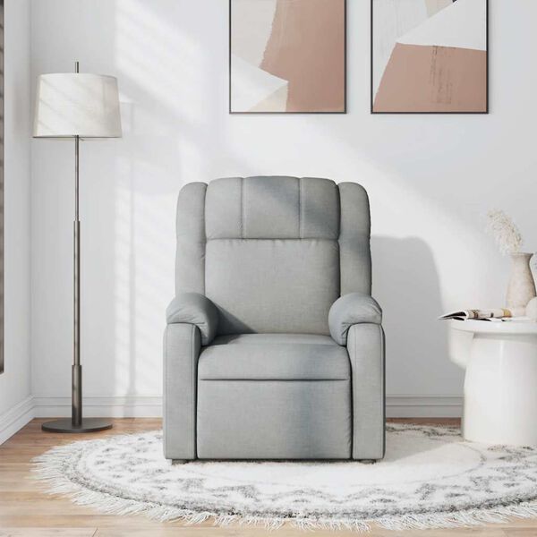vidaXL Recliner Chair Light Grey Fabric