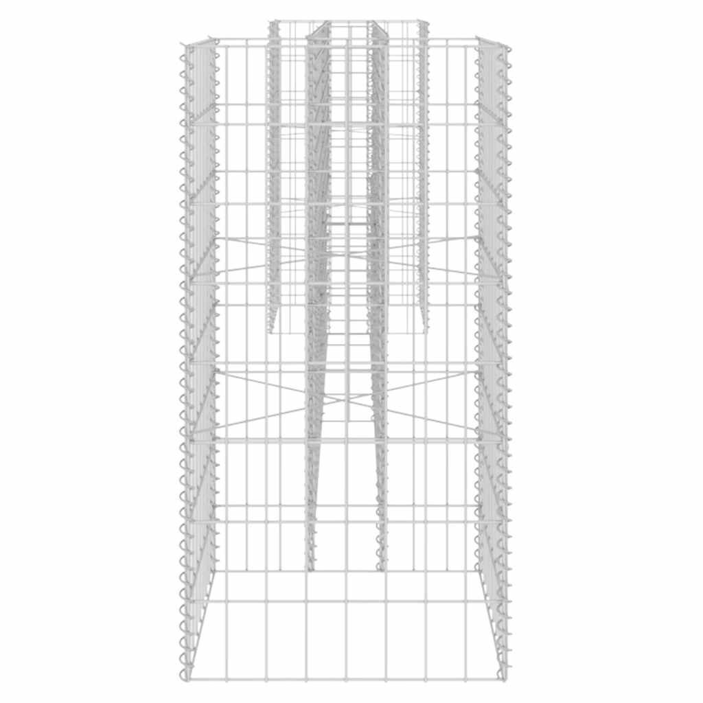 vidaXL H-Shaped Gabion Planter Steel Wire 260x40x80 cm