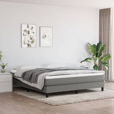 vidaXL Box Spring Bed Frame Dark Grey 183x213cm California King Fabric