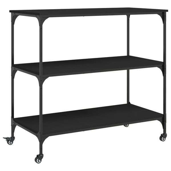 vidaXL Kitchen Trolley Black 102x50x95 cm Engineered Wood