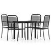 vidaXL 5 Piece Garden Dining Set Black