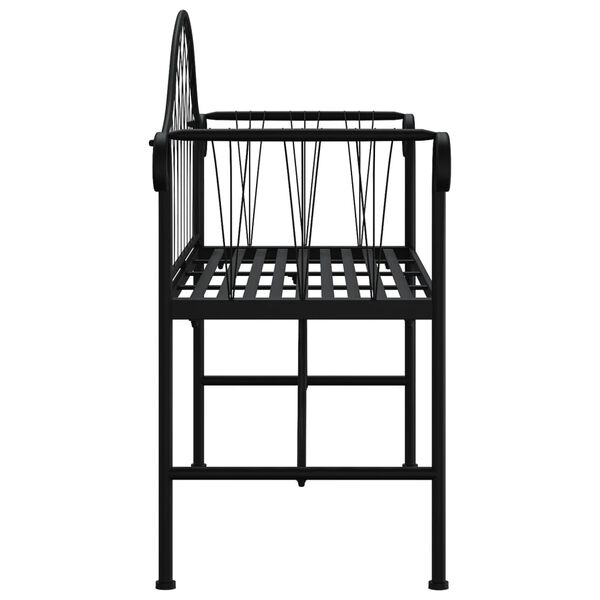 vidaXL 2-Seater Garden Bench 128 cm Black Steel