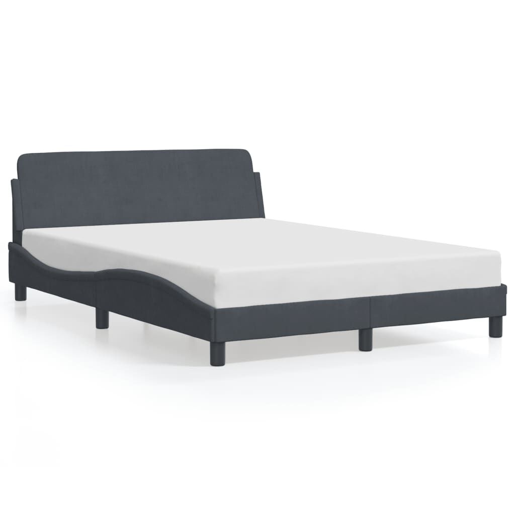 vidaXL Bed Frame without Mattress Dark Grey 137x187 cm Double Velvet