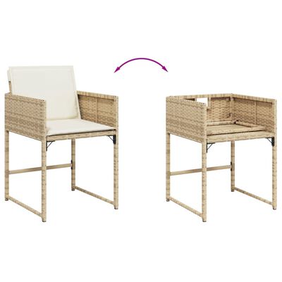 vidaXL Garden Chairs with Cushions 4 pcs Beige Poly Rattan