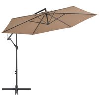 vidaXL Cantilever Umbrella with Aluminium Pole 300 cm Taupe