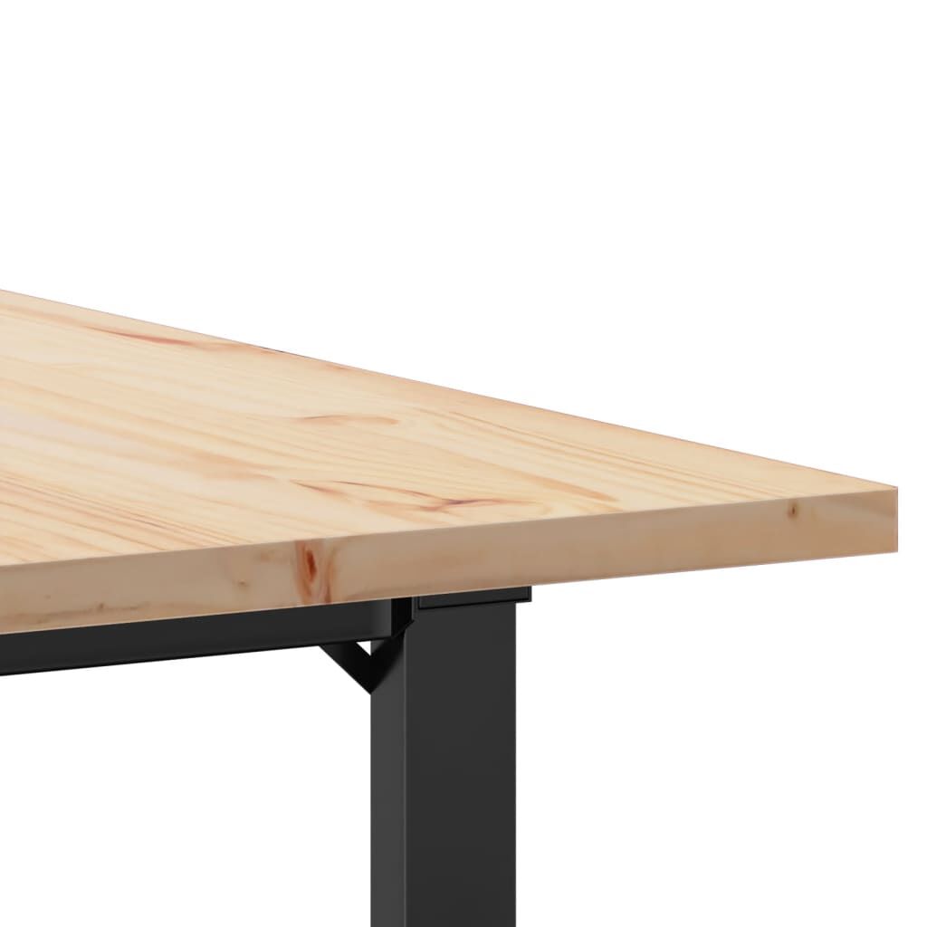 vidaXL Dining Table O-Frame 80x80x75.5 cm Solid Wood Pine and Steel
