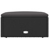 vidaXL Garden Footstool with Cushion Black Poly Rattan
