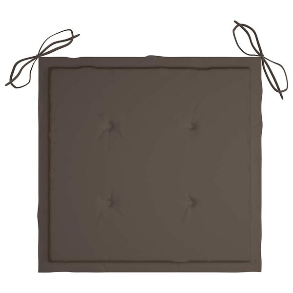 vidaXL Garden Chairs 2 pcs with Taupe Cushions Solid Teak Wood