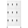 vidaXL Locker Cabinet White 90x45x180 cm Steel