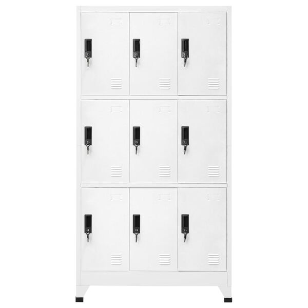 vidaXL Locker Cabinet White 90x45x180 cm Steel