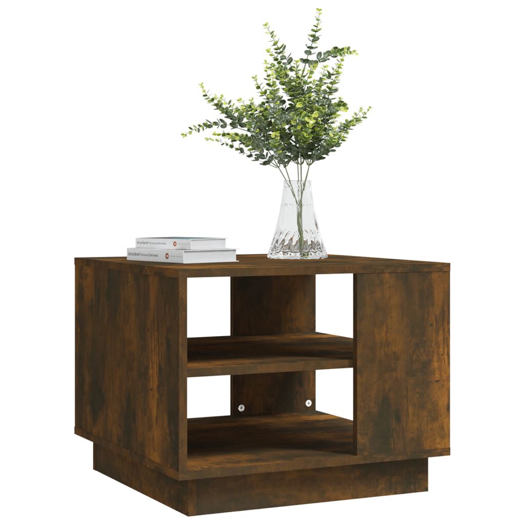 vidaXL Coffee Table Smoked Oak 55x55x43 cm Engineered Wood