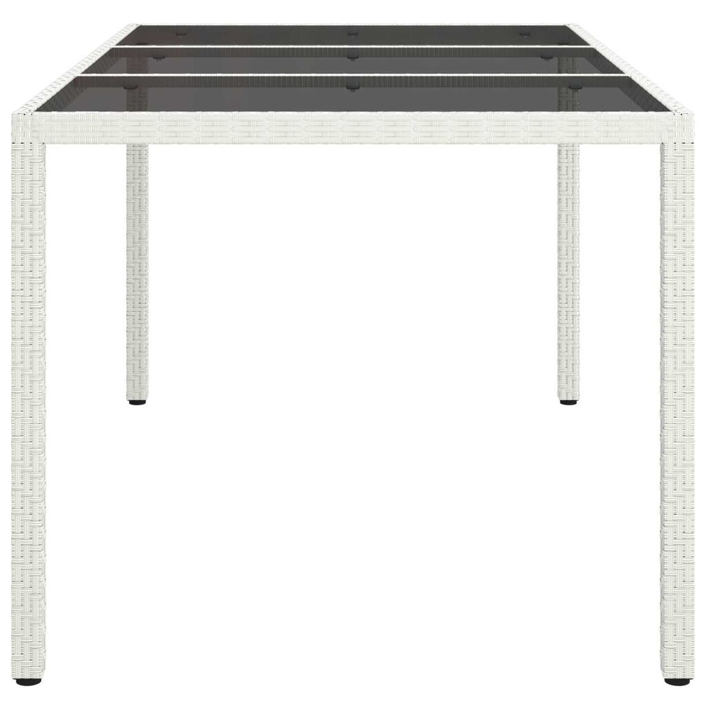 vidaXL Garden Dining Table White 150 x 90 x 75 cm Poly rattan