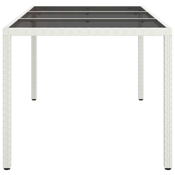 vidaXL Garden Dining Table White 150 x 90 x 75 cm Poly rattan