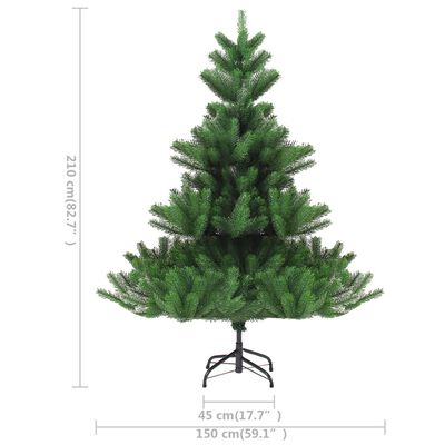 vidaXL Nordmann Fir Artificial Pre-lit Christmas Tree Green 210 cm