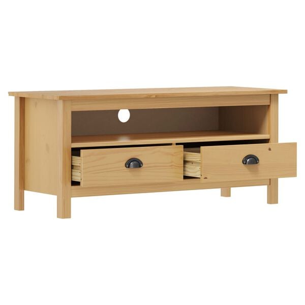 vidaXL TV Cabinet Hill Honey Brown 110x40x47 cm Solid Pine Wood