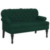 vidaXL Bench with Backrest Dark Green 119.5x64.5x75 cm Velvet