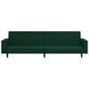 vidaXL 2-Seater Sofa Bed Dark Green Velvet