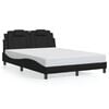 vidaXL Bed Frame "Viana" with LED without Mattress Black 137x190 cm