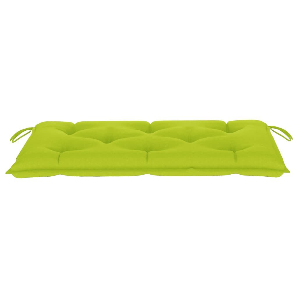 vidaXL Garden Bench with Bright Green Cushion 112 cm Solid Teak Wood