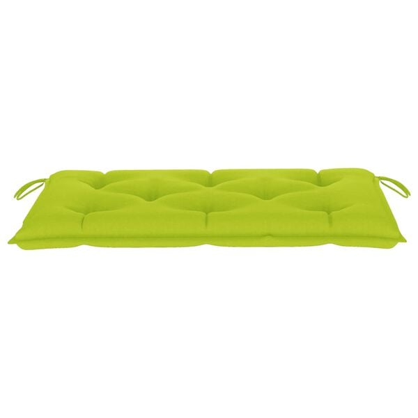 vidaXL Garden Bench with Bright Green Cushion 112 cm Solid Teak Wood