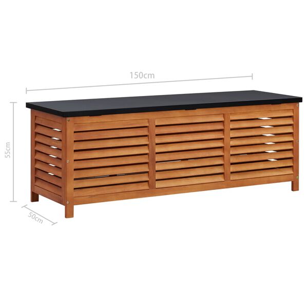 vidaXL Garden Storage Box 150x50x55 cm Solid Eucalyptus Wood