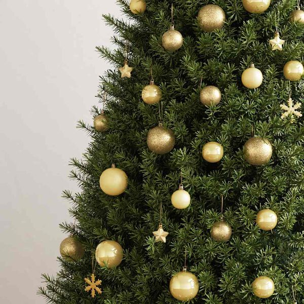 vidaXL 111 Piece Christmas Bauble Set Gold Polystyrene