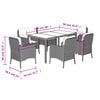vidaXL 7 Piece Garden Dining Set with Cushions Grey Poly Rattan