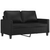 vidaXL 2 Piece Sofa Set with Cushions Black Faux Leather