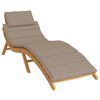 vidaXL Sun Lounger Cushion Taupe 186x58x4cm Oxford Fabric