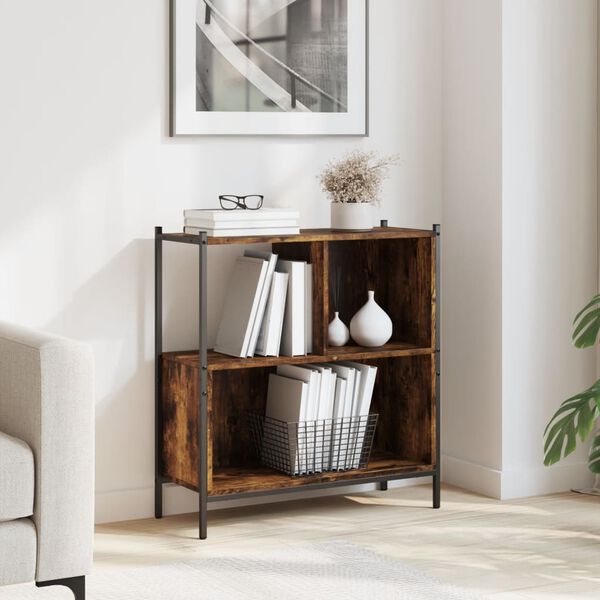 vidaXL Bookcase Smoked Oak 72x28x77.5 cm Engineered Wood