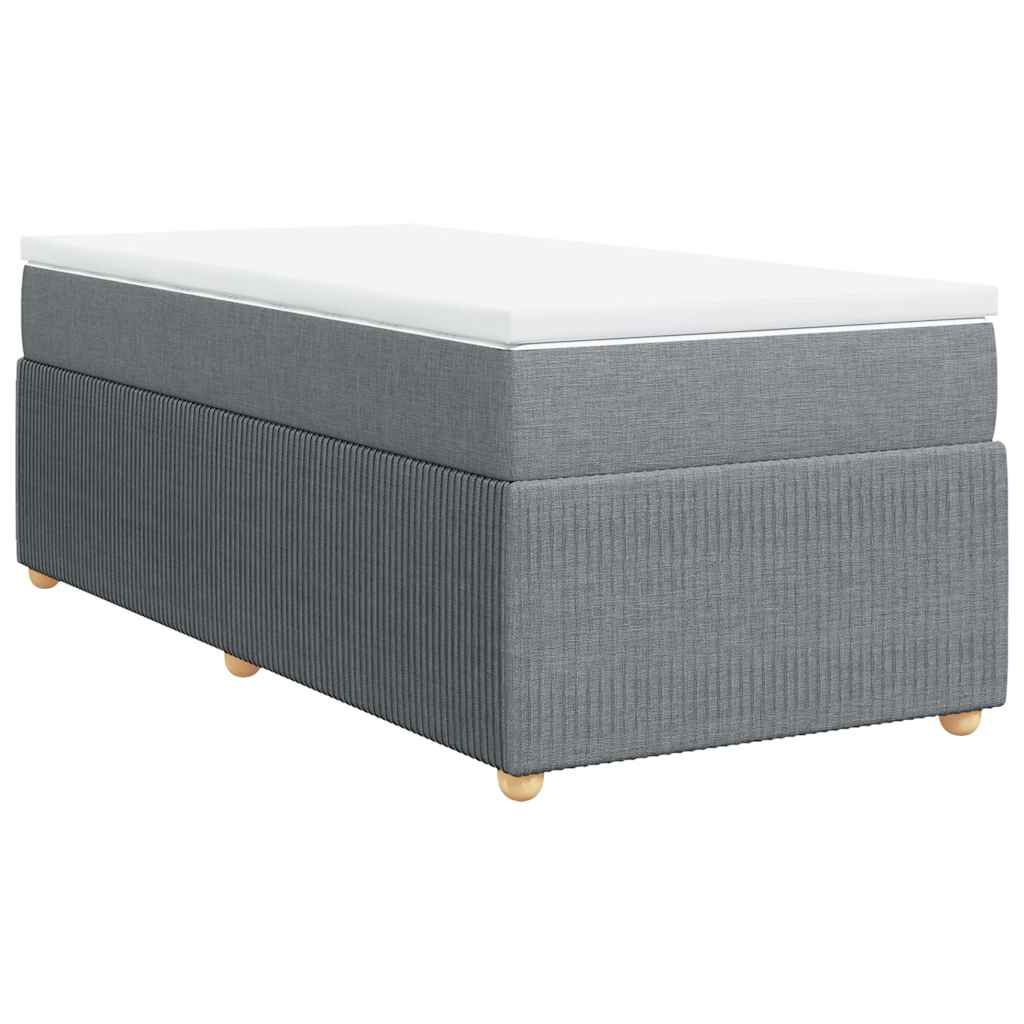 vidaXL Box Spring Bed with Mattress Light Grey Twin XL Fabric