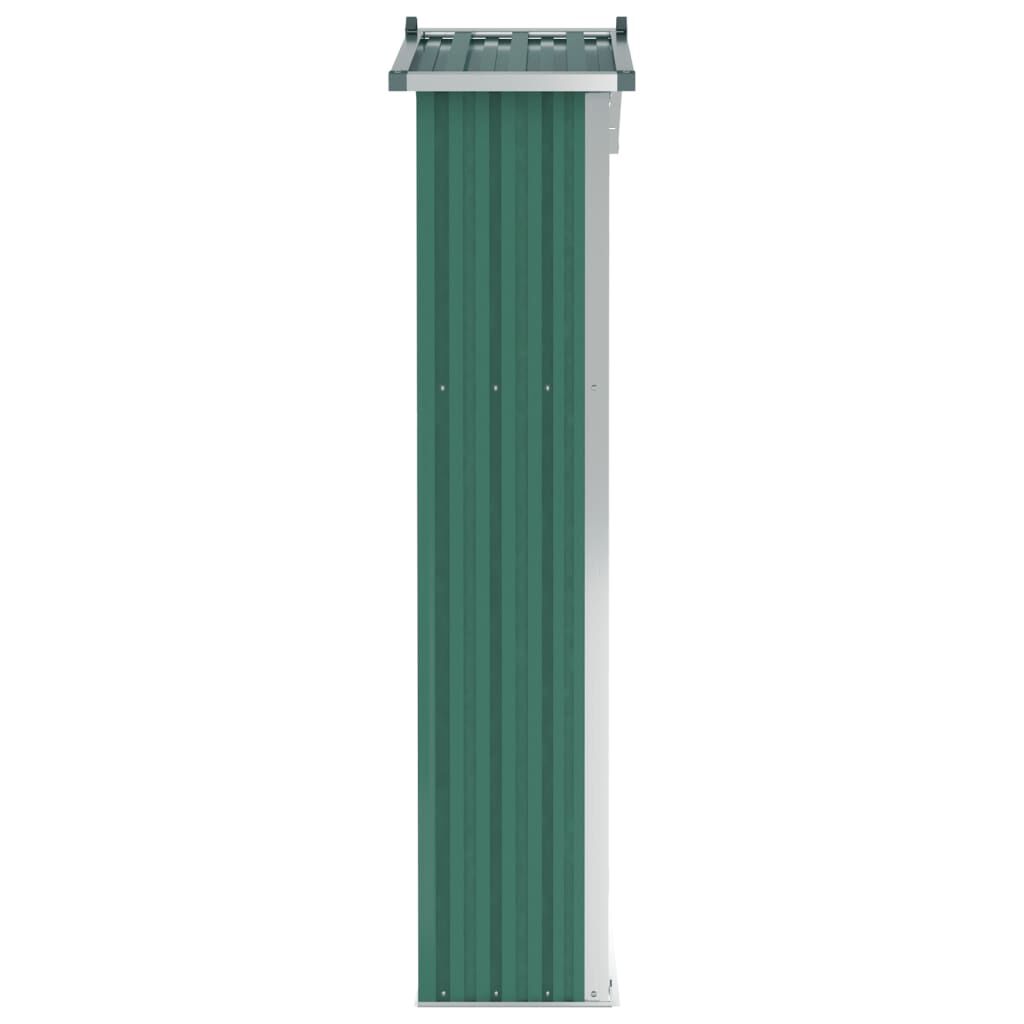 vidaXL Garden Shed Green 116x45x175 cm Galvanised Steel