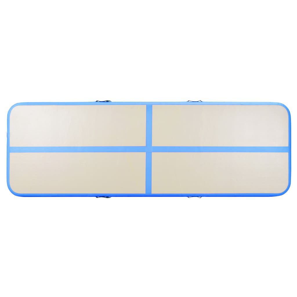 vidaXL Inflatable Gymnastics Mat with Pump 400x100x10 cm PVC Blue