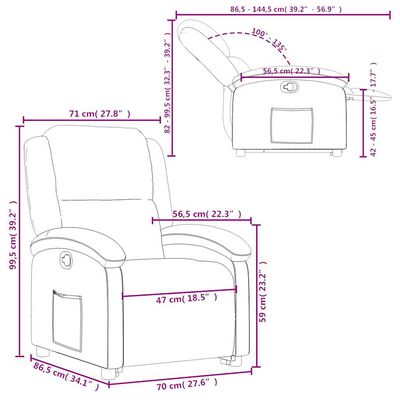 vidaXL Stand up Recliner Chair Cream Faux Leather
