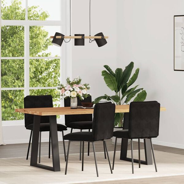 vidaXL Dining Chairs 4 pcs Black Velvet