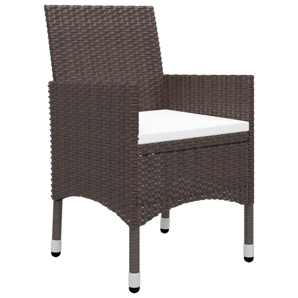 vidaXL 7 Piece Garden Dining Set Brown